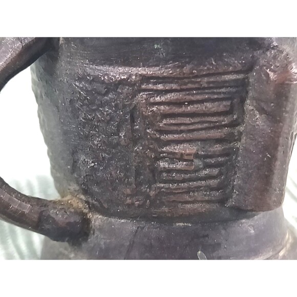 Antique Chinese Bronze Wine Cup With Pour Spouts And Two Handles - Picture 7 of 9